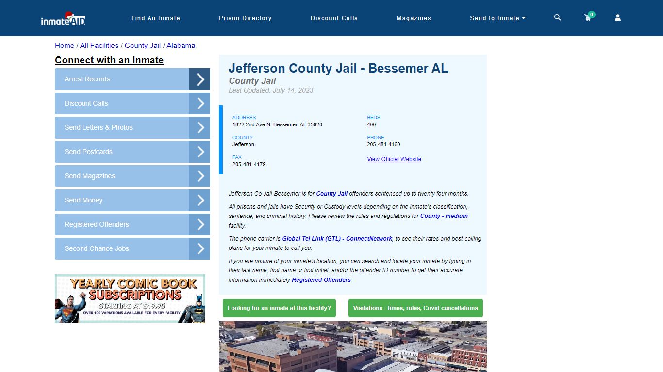 Jefferson County Jail - Bessemer AL - Inmate Locator - Bessemer, AL